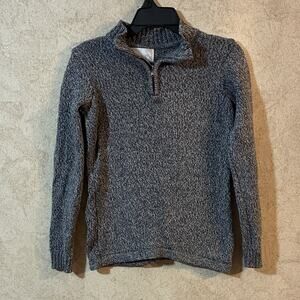 Vintage Casual Corner Annex Salt and Pepper Knit Sweater Zip S 100% Cotton Korea